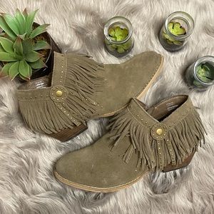 Very Volitile Booties With Fringe Detail